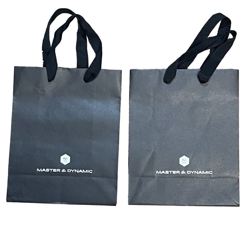 Master & Dynamic Gift Bags - Set Of 2 Black 10" x 8" Shopping Display Storage